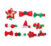 FOMIYES 10 Pièces Ensemble D'épingles à Cheveux De Noël Décorations Clips De Cheveux De Noël Cravates Arc Barrettes Pince à Cheveux Chapeau De Noël Ruban Pince à Cheveux De Noël En Tissu