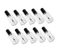 FOMIYES 10 Pièces Flacons à Ongles Vides Verre Transparent avec Brosse Souple Rechargeables pour Huile de Cuticule Gel Polish Salon et Usage Domestique