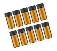 FOMIYES 10 pièces Flacons Verre avec Bouchon Grain et Bouchon Troué Flacons Miniatures pour Huiles Essentielles et Chimie Bouteilles Rechargeables Portables sans Fuite