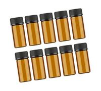 FOMIYES 10 pièces Lot de Mini Flacons Verre Transparent avec Couvercle Grain et Bouchon Troué Bouteilles Vides pour Huiles Essentielles et Chimie Protection Anti-fuite et Portable pour