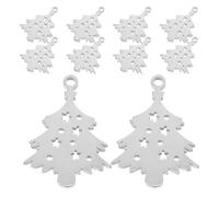 FOMIYES 10 Pièces Médaille pour Chien en Acier Inoxydable Forme Sapin de Noël, Pendentif Élégant et Résistant pour Collier d'animaux en Saison Hivernale