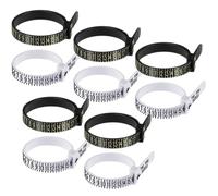 FOMIYES 10 Pièces Outil de Mesure pour Bagues Américain, Baguier Portable pour Doigt en Plastique Noir et Blanc, Calibreur Précis pour Bijoux, Utilisation Professionnelle et Bricolage