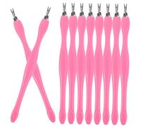 FOMIYES 10 pièces Outils de Manucure Pédicure Rose Repousse Cuticules et Coupe Cuticules Inoxydable à Double Embout avec Manche Antidérapant pour Soins Ongles et Peaux Mortes