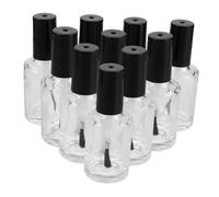 FOMIYES 10 Pièces Portable Glass Nail Polish Bottles With Soft Brush Cap Empty Refillable Cuticle Oil Containers For Travel And DIY Nail Art