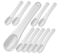 FOMIYES 10 pièces Spatules Cosmétiques pour Crème Visage et Yeux Cuillères Métalliques Argentées Applicateurs et Durables Adaptées à Divers Contenants