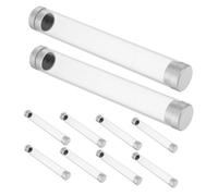 FOMIYES 10 Pièces Transparent Eyelash Tweezers Storage Tubes with Caps Portable Cylindrical Plastic Organizer Case for Travel and Manicure Tool Protection