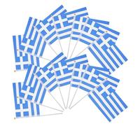 FOMIYES 100 Drapeaux Grecs Miniatures à Main en Polyester et Pvc, Couleurs Vives et Légers, Décorations de Fête à Thème pour Jeux et Événements Variés