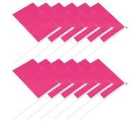 FOMIYES 100 Petits Drapeaux à Main en Tissu Unis Rose 14x21 Cm, Lot de 100 Pièces pour Jardin, Décoration Extérieure et Célébrations, Drapeaux Portatifs Pratiques pour Défilés et Fêtes
