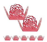 FOMIYES 100 Pièces Emballages de Chocolat Ajourés Rouges, Gobelets en Papier pour Bonbons et Truffes, pour Mariage, Fête et Décoration de Desserts