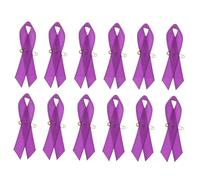 FOMIYES 100 pièces Lot de Broches Ruban Satin Épingle Sensibilisation Lutte Cancer Violence Domestique Badge Coeur pour Événements Solidaires