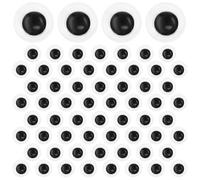 FOMIYES 100 yeux mobiles autocollants : globes oculaires mobiles de 12 mm pour la fabrication de marionnettes à main DIY - yeux en plastique pour peluches et jouets au crochet