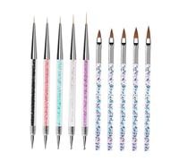 FOMIYES 10pièces Pinceaux Nail Art Double-embouts Pour Manucure Stylo Dotting Et Liner Pour Dessin Fin De Vernis Gel Accessoires Pratiques Pour Salons Et Usage Domestique