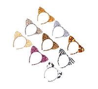 FOMIYES 12 Pièces bandeau oreilles de chat bandeau d'oreilles Bandeaux oreilles de chat oreilles de léopard oreilles d'animaux accessoires de costume de chat cerceaux de cheveux léopard