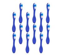 FOMIYES 12 Pièces Brosse à Dents pour Prison, Mini Brosse à Dents de Voyage, Plastique et Nylon, Bleu, Manche Court, Manchons Souples, Nettoyage, pour Hôpitaux Psychiatriques et Voyage