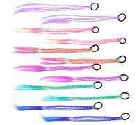 FOMIYES 12 Pièces Extensions de Queue Tressée Fluorescente pour Garçon Fille Colorées avec Élastique Facile à Poser pour Danse Dance Accessoires Coiffure pour Filles