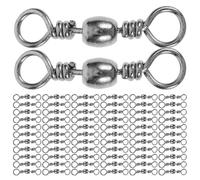 FOMIYES 150 Émerillons de Pêche à Barillet Haute Résistance en Acier au Carbone Connecteurs Pivotants 360° pour Eau Douce et Eau Salée Lot de 150 Pièces Protection Anti-Usure