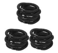 FOMIYES 15pièces Lot de Élastiques Noirs pour Cheveux Épais Antidérapants et Extensibles sans Abîmer les Cheveux