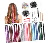FOMIYES 1ensemble Extensions De Cheveux Pailletées Avec Outils Kit De Mèches Colorées Tinsel Pour Coiffures Éclatantes Et Accessoires De Fête Couleurs Brillantes Faciles à Appliquer