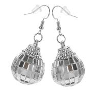 FOMIYES 1paire Boucles Oreilles Disco Miroir Pour Femmes Accessoire Parfaites Pour Soirées Fêtes Légères Et Confortables à Porter