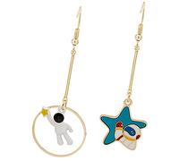 FOMIYES 1paire Boucles Oreilles Pendantes Astronautes Forme De Accessoires Élégants Pour Femmes Motif Spatial Asymétrique -