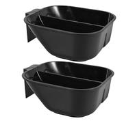 FOMIYES 2 Bols Mélangeurs de Coloration Capillaire en Plastique Noir avec Séparateur, Grand Format, Kit 2 Pièces pour Usage Professionnel Domicile, Outils de Teinture Cheveux