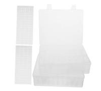 FOMIYES 2 Ensembles Boîte de Rangement Transparente pour Perles et Cristaux avec Compartiments et Étiquettes Portable pour Voyage et Loisirs Créatifs