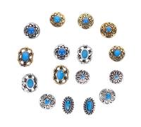 FOMIYES 2 ensembles Charms Ongles Rétro Turquoise avec Motifs Craquelés Décorations Manucure Durables Bijoux Ongles DIY pour Noël Mariage Anniversaire