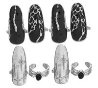 FOMIYES 2 Ensembles De Bagues De Décoration Bagues Vintage Accessoires De Nail Art Décor D'Ongles Motif Irrégulier Bague À Ongles De Style Punk Bagues Accessoire