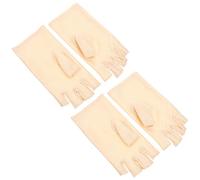 FOMIYES 2 Paires de Moufles Demi-Doigts Respirants en Spandex et Soie Glacée, Anti-dérapants et Lavables, pour Équitation et Manucure
