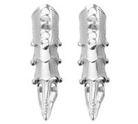 FOMIYES 2 Pièces Bague D'articulation Tout le Doigt en Alliage de Zinc | Structure Articulée Flexible, Confort au Joint, Style Punk Gothique Vintage, Argenté, Cosplay