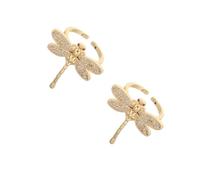 FOMIYES 2 Pièces Bague Réglable Cuivre Plaqué Or avec Libellule et Anneau Élégant pour Femmes pour et Usage