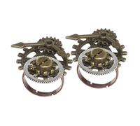 FOMIYES 2 pièces Bague Steampunk Vintage Anneaux Métalliques Créatifs Engrenage Horloge pour Hommes et Femmes Décoration Fine