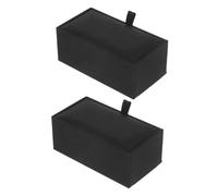 FOMIYES 2 pièces Boîte à Bijoux Noire Cuir PU Coffret Vide pour Boutons de Manchette Organisateur Portable Élégant pour Voyage et Rangement