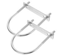 FOMIYES 2 Pièces Boulon de Fixation en Acier Galvanisé pour Mât de | Bride en U, Finition Argentée Résistante à Corrosion, pour Poteaux Ronds et Usages Extérieurs