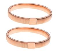 FOMIYES 2 Pièces Bracelet Homme Élastique Inoxydable Rose Doré Manchette à Ressort Ajustable pour Manches de Chemise Accessoire et Réutilisable pour Poignet et Bras