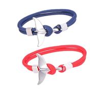 FOMIYES 2 pièces Bracelets Paracord Couple avec Queue de Baleine Bandes Poignet Nautiques Tressées Bijoux pour Hommes Femmes Résistants et Créatifs pour Plage et