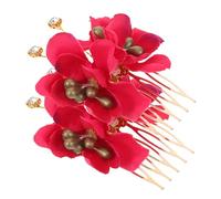 FOMIYES 2 Pièces Bridal Hibiscus Flower Hair Combs Hawaiian Floral Side Clips For Wedding Updos Metal Cloth Hair Accessories For Bride And Bridesmaids