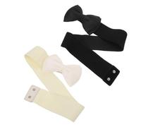 FOMIYES 2 Pièces Ceinture Élastique Large avec Nœud Ceinture Haute Extensible Vintage pour Robes Femme Garçon Fille Accessoire Corset Compatible Mariage et Soirée