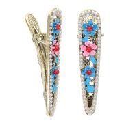 FOMIYES 2 Pièces Chinese Hairpins Mini Metal Flower Clips For Women Vintage Zinc Alloy Duckbill Hairpins With Elegant Floral Design For Various Hairstyles