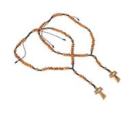 FOMIYES 2 pièces Collier Croix Bois pour Hommes Bijoux Chrétiens pour Première Communion et Confirmation Pendentif Élégant à Porter la Voiture