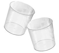 FOMIYES 2 Pièces Corbeille à Papier Transparente en Plastique, Grand Format | Style Simple et Chic, Usage Salle de Bain, Compatible Paquet Plastique, Look Soigné et Solide