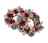 FOMIYES 2 Pièces Couronne de Noël en Plastique pour Centre de Table, Décoration de Table Festive Élégante, Support à Bougie D'anneau pour Affichage Intérieur Pendant la Saison de L'avent