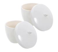 FOMIYES 2 Pièces Crucible Porcelaine avec Couvercle Résistant Haute Température pour Laboratoire Chimie Céramique Pure pour Expériences Précises Lot