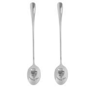 FOMIYES 2 Pièces Cuillères Inox Cadeau Anniversaire Set Cuillères Dessert Durables Gravées Joyeux Anniversaire Pratiques pour Glace Fruits et Porridge