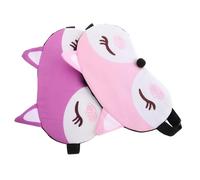 FOMIYES 2 pièces de Sommeil pour Filles avec Motif Renard Mignon Bandeau Élastique Ajustable Confortable et Lot de Rose pour Garçon Fille et Voyage