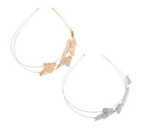 FOMIYES 2 Pièces Hair Tiara Butterfly Crowns French Hollow Metal Headband With High Crown Design For Women Lightweight Boho Headpiece For Parties Weddings Festivals