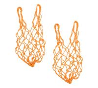 FOMIYES 2 Pièces Mangeoire à Chou pour Poules en Corde Orange, Filet Multifonctionnel Suspendu pour Cage à Poulets, Panier à Légumes et Fruits pour Alimentation Pratique