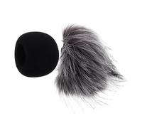 FOMIYES 2 Pièces Microphone Windscreen Mousse Douce et Fourrure Cache Micro Antivents Compatible Zoom Protège Micro Confortable pour Studio Enregistrement et Ktv Lot