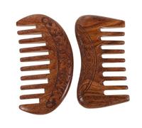 FOMIYES 2 Pièces Peigne de Hongmu Large Dents pour Massage Chevelu Peigne Sculpté à Dents Larges Rond et Carré Brosse Démêlante pour Hommes et Femmes Soin Capillaire Naturel Lot