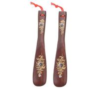 FOMIYES 2 pièces Pied-à-coulisse Bois Ergonomique Pratique pour Femmes et Seniors Facilite la Mise des Chaussures sans Effort Design Simple et Écologique